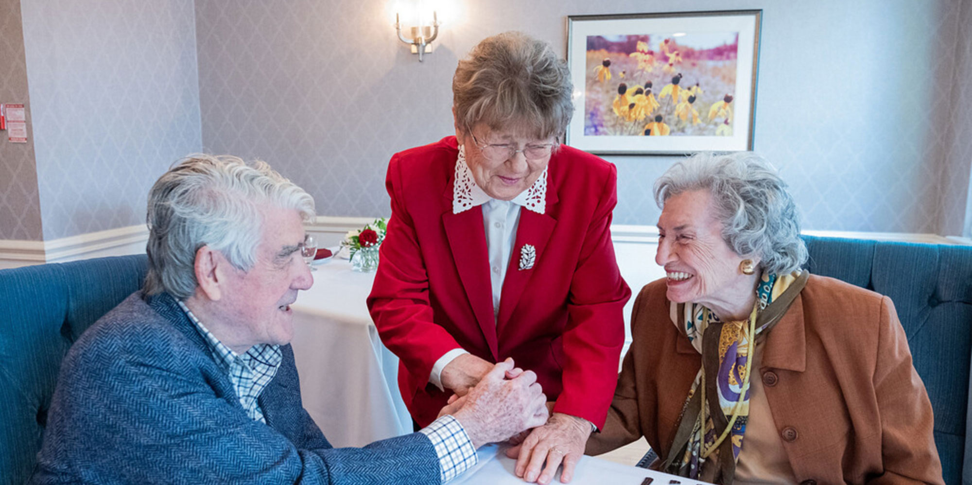 Three The Manor at Gravenhurst Retirement residents smiling